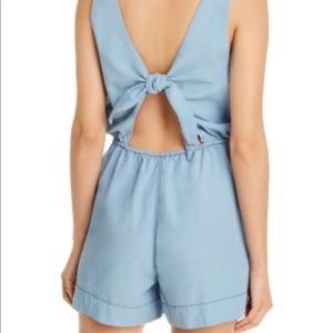 Tie Back Chambray Romper